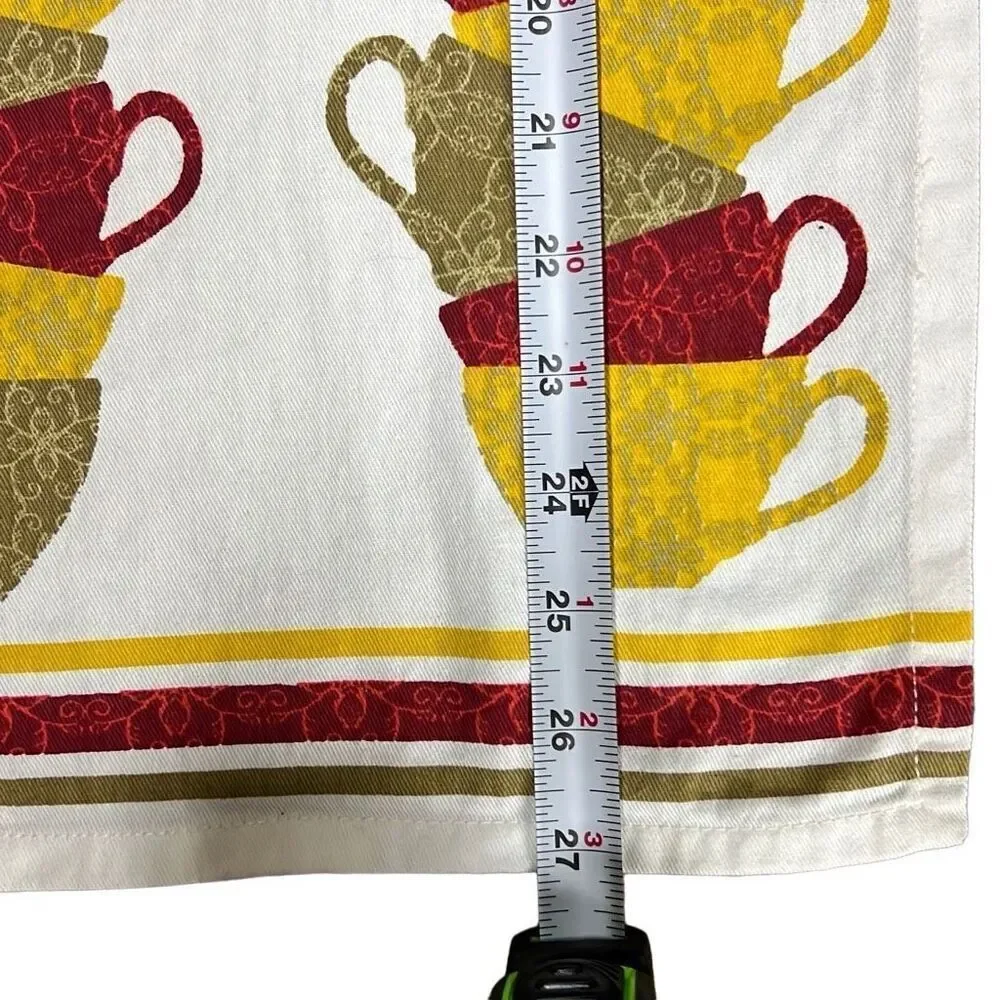 Threshold Multicolor Rectangular Stacked Coffee Cups Cotton Kitchen tea Towel